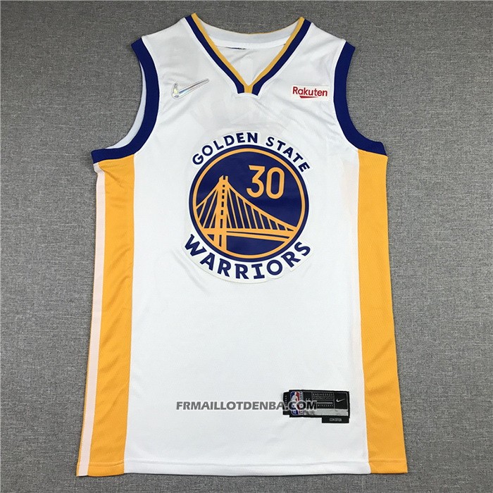 Maillot Golden State Warriors Stephen Curry NO 30 Association 2021-22 Blanc